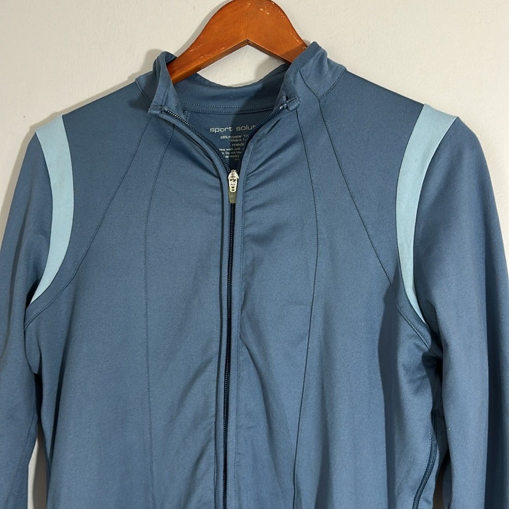 Blue Full-Zip Jacket with Light Blue Accents - Picture 2 of 5